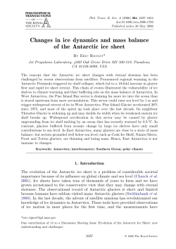 Changes in ice dynamics and mass balance of the Antarctic ice sheet