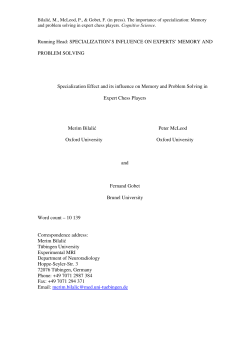 Specialization Effect and its influence on Memory and