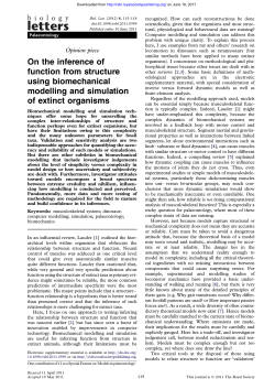 On the inference of function from structure using biomechanical