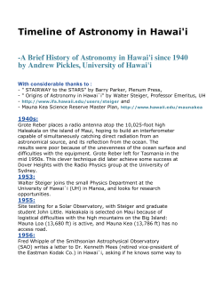 Timeline of Astronomy in Hawai`i