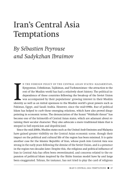 Iran`s Central Asia Temptations