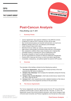 Post Cancun Analysis