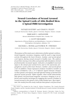 Neural Correlates of Sexual Arousal in the Spinal Cords of Able