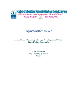 International Marketing Strategy for Singapore SMEs