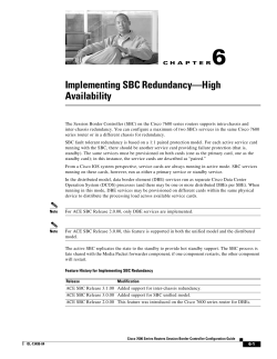 Implementing SBC Redundancy&mdash;High Availability
