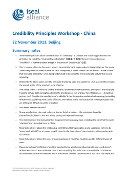 China Credibility Principles Workshop notes - 22