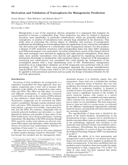 Derivation and Validation of Toxicophores for Mutagenicity Prediction