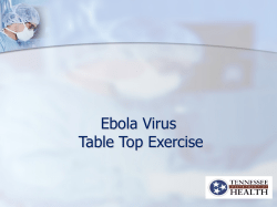 Ebola Virus Table Top Exercise - American Hospital Association