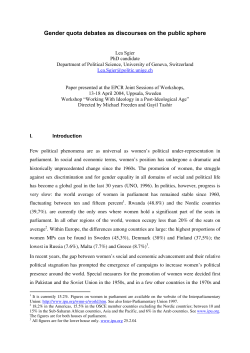 Gender quota debates as discourses on the public sphere