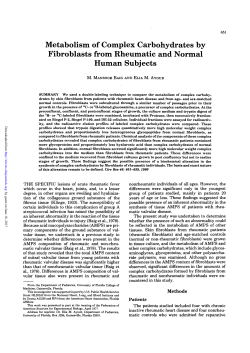 Metabolism of Complex Carbohydrates by Fibroblasts from