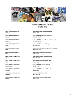 AMERICAN STUDIES COURSES SPRING 2015