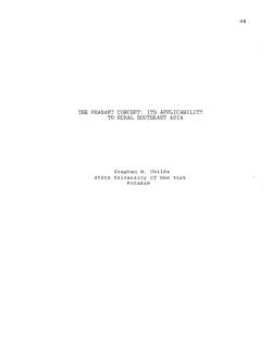 THE PEASANT CONCEPT: ITS APPLICABILITY TO RURAL