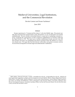 Medieval Universities, Legal Institutions, and the Commercial