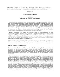 Lying and Deception - UCLA Anderson School of Management