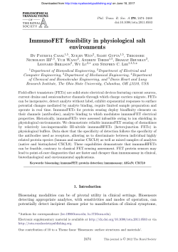 ImmunoFET feasibility in physiological salt environments