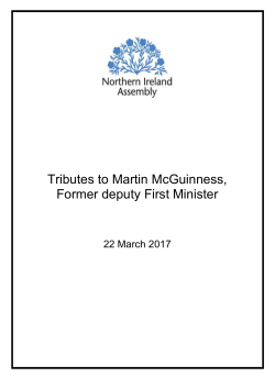 Tributes to former deputy First Minister Martin