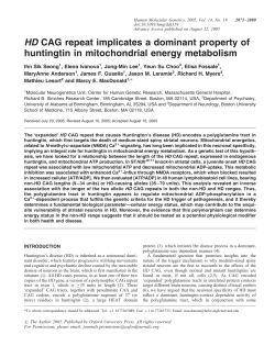 HD CAG repeat implicates a dominant property of huntingtin in
