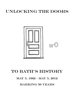 UNLOCKING THE DOORS TO BATH`S hISTORY
