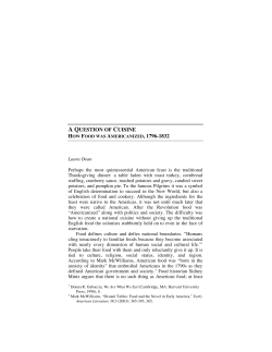 A Question of Cuisine: How Food Was Americanized, 1796-1832