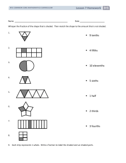 Lesson 7 Homework 3&bull;5 9 tenths 4 fifths 10 elevenths 5 sixths 1 half