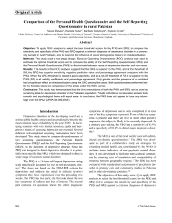 Comparison of the Personal Health Questionnaire and the Self
