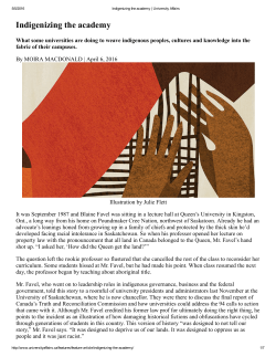 Indigenizing the academy