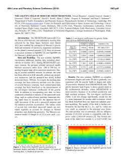 THE GRAVITY FIELD OF MERCURY FROM MESSENGER. Erwan