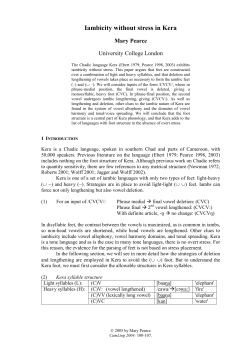 Iambicity without stress in Kera