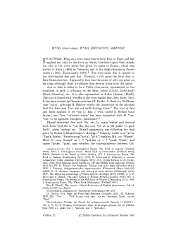 WYSG (river-name) - Dublin Institute for Advanced Studies