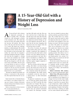 A 15-Year-Old Girl with a History of Depression and Weight