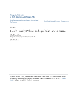 Death Penalty Politics and Symbolic Law in Russia - e