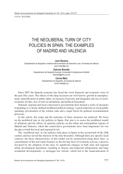 the neoliberal turn of city policies in spain. the examples of madrid