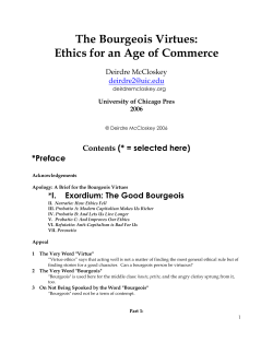 The Bourgeois Virtues: Ethics for an Age of