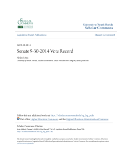 Senate 9-30-2014 Vote Record - Scholar Commons