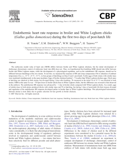 Endothermic heart rate response in broiler and White Leghorn