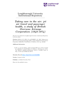 Taking care in the air: jet air travel and passenger health, a study of