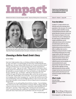 Choosing a Better Road: Ernie`s Story