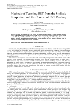 On the Teaching Method of EST Reading