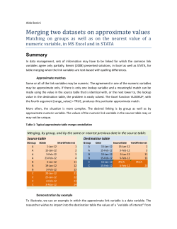 Merging two datasets on approximate values