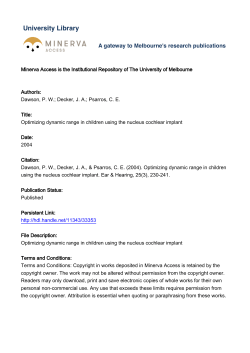Optimizing dynamic range in children using the nucleus cochlear