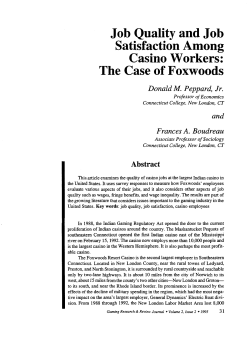 Job Quality and Job Satisfaction Ainong Casino Workers: The Case