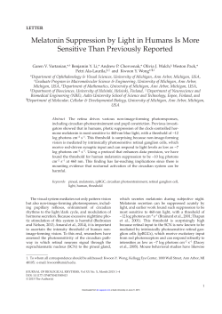 Melatonin Suppression by Light in Humans Is More - Ala