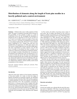 Distribution of elements along the length of Scots pine needles in a
