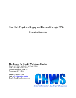 New York Physician Supply and Demand through 2030