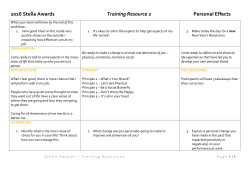 2016 Stella Awards Training Resource 2 Personal Effects