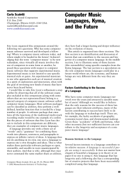 Computer Music Languages, Kyma, and the Future