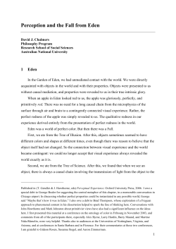 Perception and the Fall from Eden