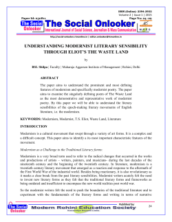 understanding modernist literary sensibility through eliot`s the waste