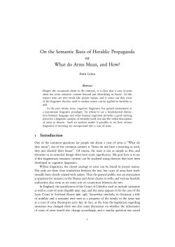 On the Semantic Basis of Heraldic Propaganda or What do Arms