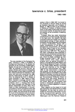 Presidential bio - Ecological Society of America